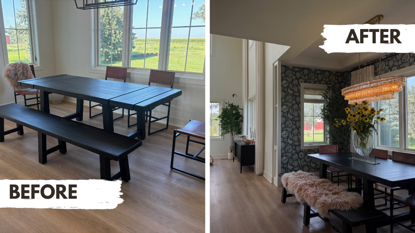 Dining room — botanical wallpaper