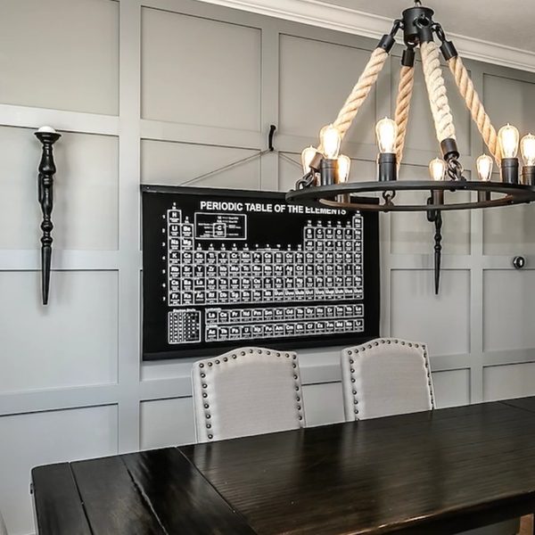 Board and batten paneled accent wall