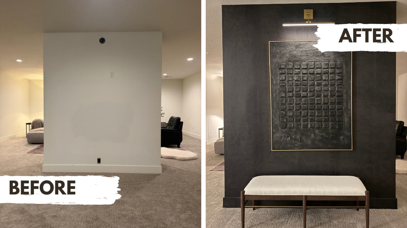 Basement — tile feature wall